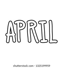 cute april word calligraphy