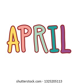 cute april word calligraphy