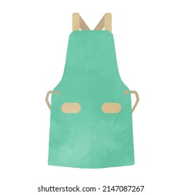 Cute apron emerald green x light brown