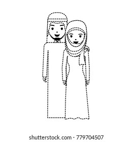 Cute arab couple cartoon