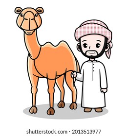 Cute arab guy design with camel