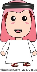 Cute Arabic, Habibi character vector design