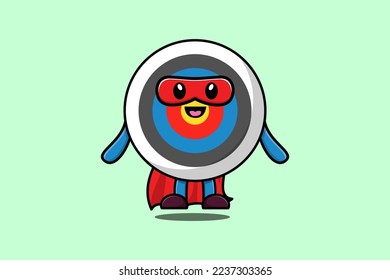 Cute Archery target superhero character flying illustration cartoon vector 3d modern style design