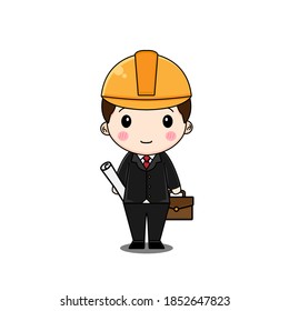 Cute architect vector design illustration