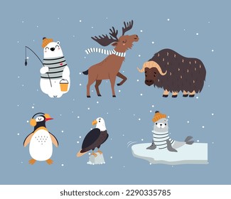 Cute Arktis Animal aus dem Northern Pole Vector Set