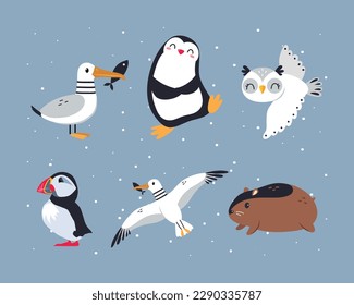 Cute Arktis Animal aus dem Northern Pole Vector Set