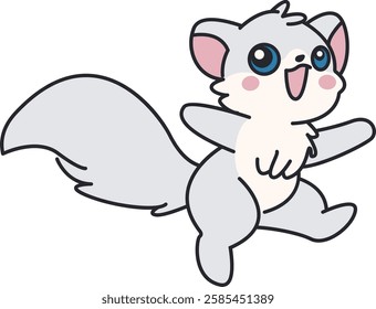 Cute Arctic Fox Vector Illustration