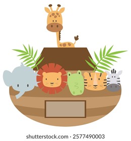 Cute ark vector cartoon illustration