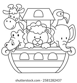 Cute ark vector cartoon illustration