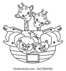 Cute ark vector cartoon illustration