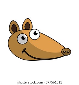 cute armadillo character icon vector illustration design