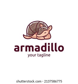 Dibujo vectorial de la mascota del logotipo del sueño del armadillo