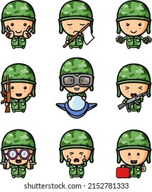 Cute Army Boy Ready Military Mascot Stock Vector (Royalty Free ...