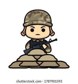 Cute army soldier design illustration