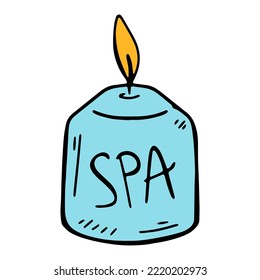 Cute aroma spa candle, vector illustration