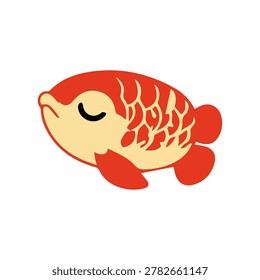 Cute arowana fish cartoon