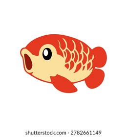 Cute arowana fish cartoon