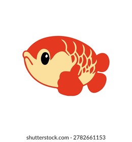 Cute arowana fish cartoon