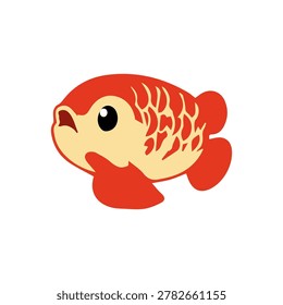 Cute arowana fish cartoon