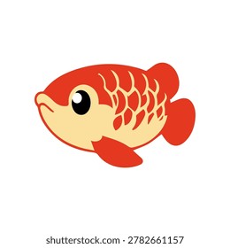 Cute arowana fish cartoon