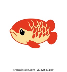 Cute arowana fish cartoon