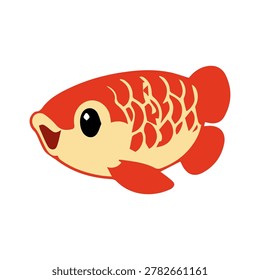 Cute arowana fish cartoon