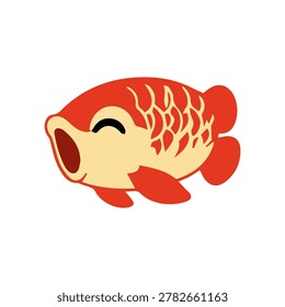 Cute arowana fish cartoon