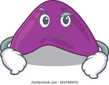 A cute arrogant caricature design of adrenal having confident gesture