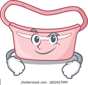 A cute arrogant caricature design of women waist bag having confident gesture