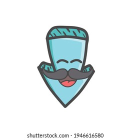 Cute Arrow Character Mascot Flat Cartoon Emoticon Vector Design Illustration