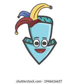 Cute Arrow Character Mascot Flat Cartoon Emoticon Vector Design Illustration