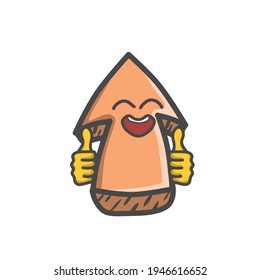 Cute Arrow Character Mascot Flat Cartoon Emoticon Vector Design Illustration
