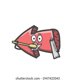 Cute Arrow Character Mascot Flat Cartoon Emoticon Vector Design Illustration