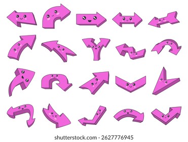 Cute Arrow Emoticon Element Set