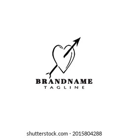 cute arrow through logo icon design template cartoon modern vector illustration
