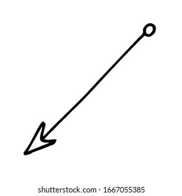 Cute arrows for the bow. Hand drawn vector illustration. Element for greeting cards, posters. Isolated on a white background, doodle.