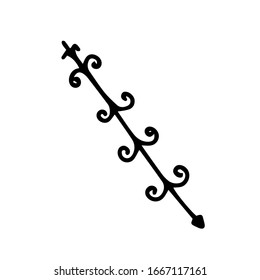 Cute arrows for the bow. Hand drawn vector illustration. Element for greeting cards, posters. Isolated on a white background, doodle.