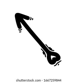 Cute arrows for the bow. Hand drawn vector illustration. Element for greeting cards, posters. Isolated on a white background, doodle.