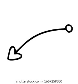 Cute arrows for the bow. Hand drawn vector illustration. Element for greeting cards, posters. Isolated on a white background, doodle.