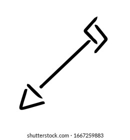 Cute arrows for the bow. Hand drawn vector illustration. Element for greeting cards, posters. Isolated on a white background, doodle.