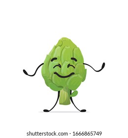cute artichoke character cartoon mascot vegetable healthy food concept isolated vector illustration