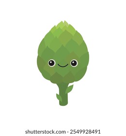 Cute artichoke vegetable with smiling face