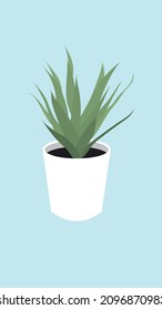 Cute Artificial Potted Plant Vector