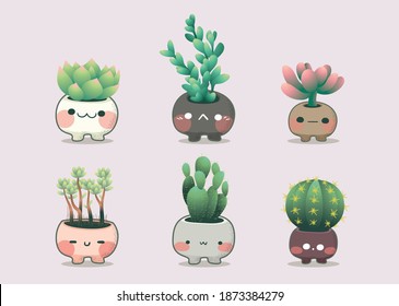 cute Artificial Succulent plant set