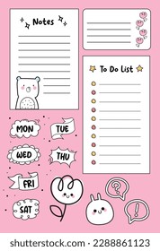 cute artline bear rabbit journaling notes