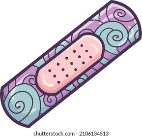 Cute artsy wound plaster with green and purple colors