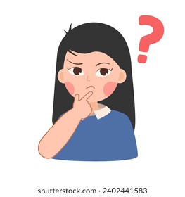 Ilustración del vector de pensamiento de las niñas asiáticas
