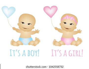 Cute Asian oriental boy and girl newborn babies