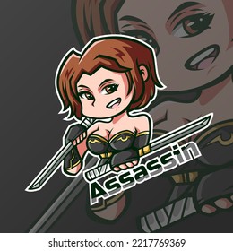 Cute Assassin Mascot Logo Design 