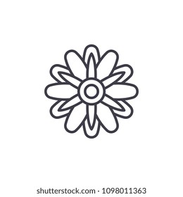 Cute Aster  Line Icon Concept. Cute Aster  Flat Vector Sign, Symbol, Illustration.